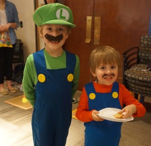 Frederick kids dress as Mario and Lluigi