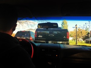 A Hood driver searches for parking place.