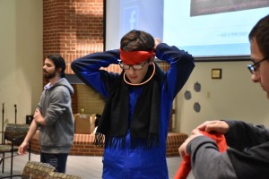 Students prepare for Humans vs. Zombies game.